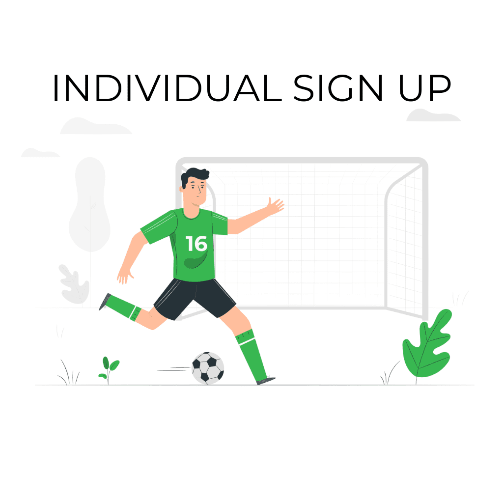 Individual sign up to men's football league